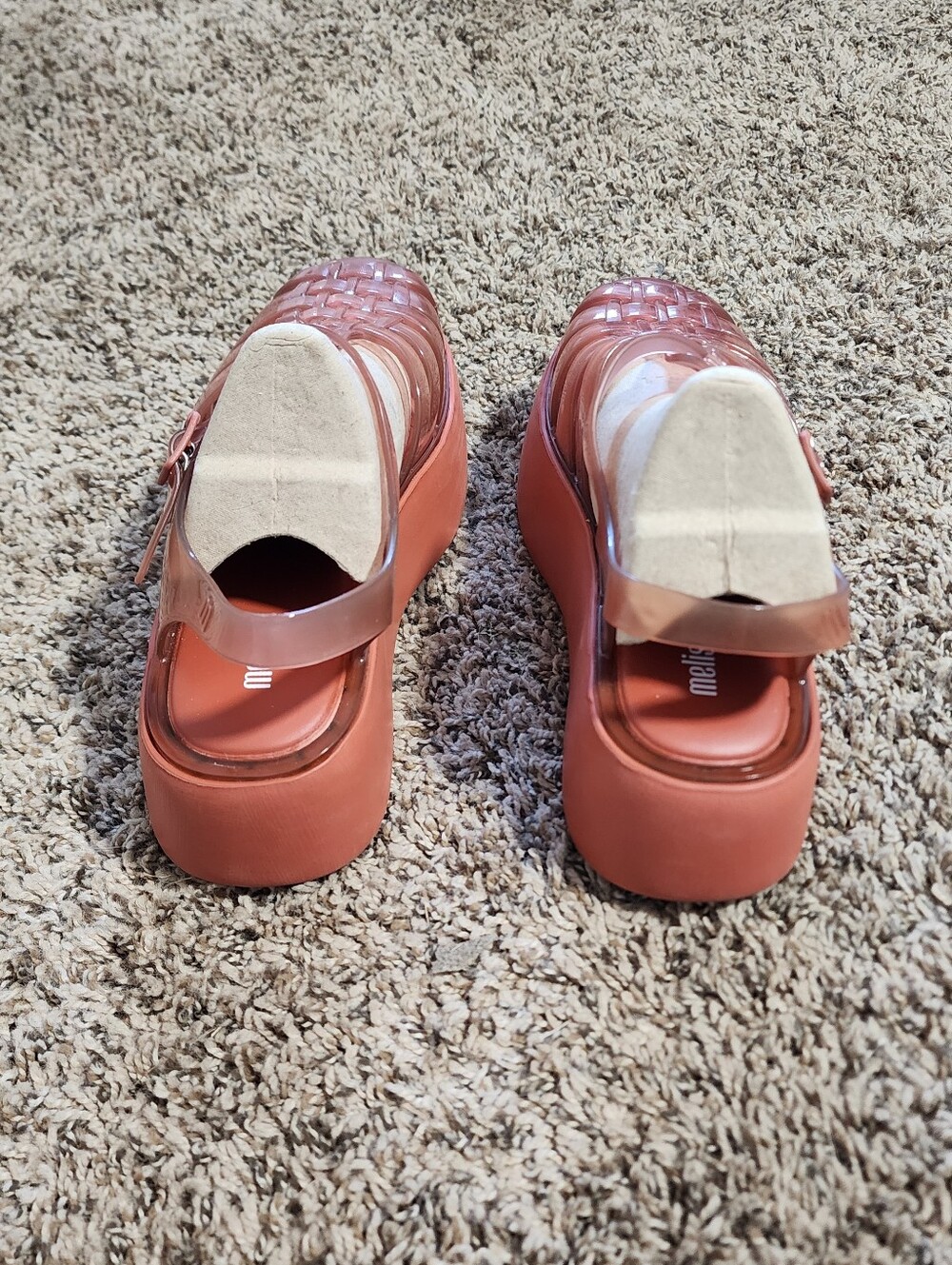 Melissa Possession Platform Terracotta Vegan Jelly Sandals Size 8 Fisherman - Picture 4 of 9